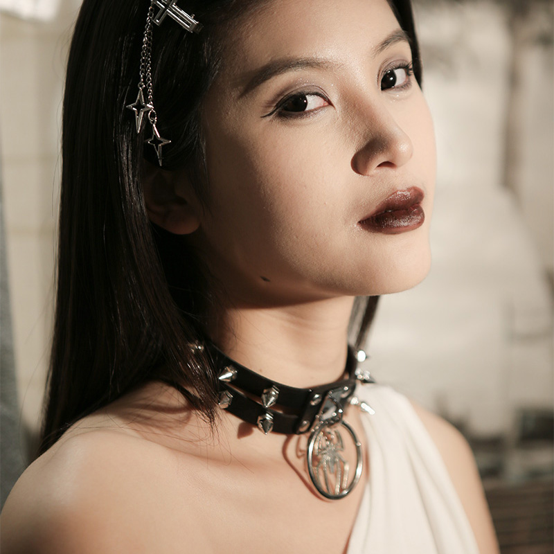 BZSTORE朋克铆钉皮质项圈项链
