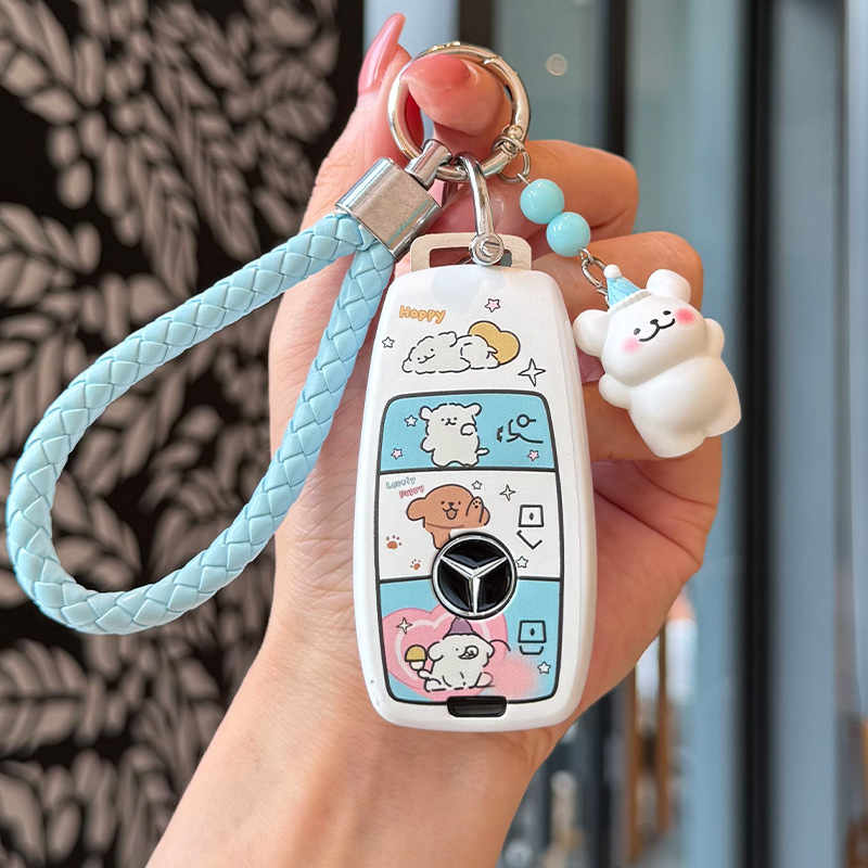 奔驰e300l钥匙套c260l车glc/gla/glb220/gle350女c200l扣a200l壳