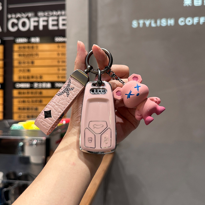 适用奥迪a6l钥匙套女a4l壳q5l扣a3包q3专用q2l高档a4/a5/a6/a7/a8