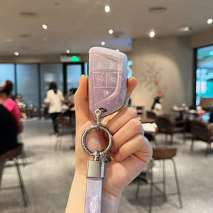 适用凯迪拉克ct5TPU全包钥匙套大理石纹xt5/xt4/xt6保护壳包扣