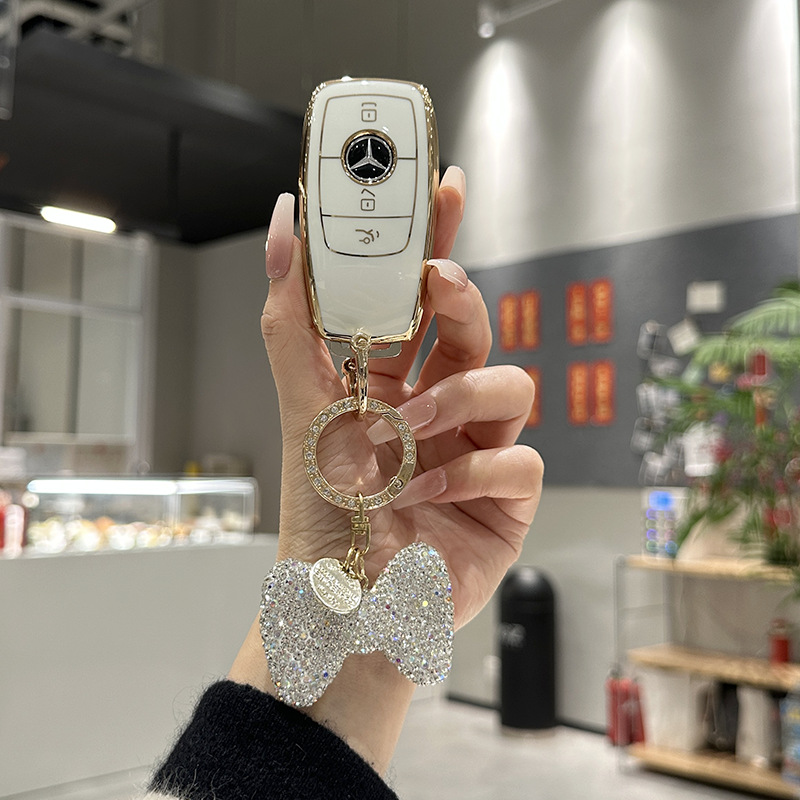 适用奔驰e300l钥匙套E级C级c260l/c200l/a200l/glc300l/gla200扣