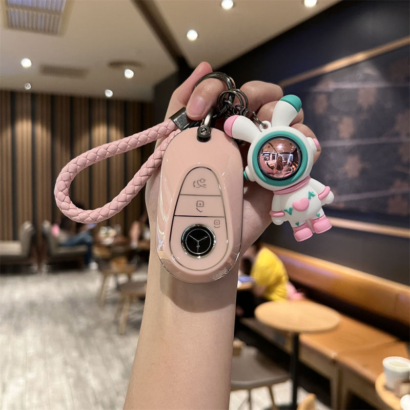 适用22款奔驰c260l车钥匙套C级E级S级GLC AMG GLE E300l壳扣卡通