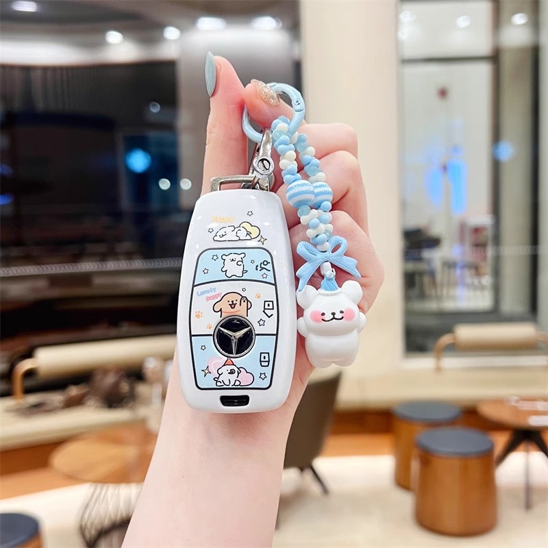 适用奔驰C260l钥匙套E300L C级E级glc300l gla扣gle a200LS级可爱