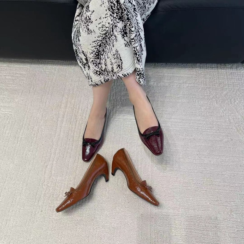 法式拼色小方头蝴蝶结舒适休闲女单鞋玛丽珍锥形跟套脚2025优雅风,女鞋,玛丽珍鞋,淘宝优惠券,粉丝福利购,淘宝优惠卷