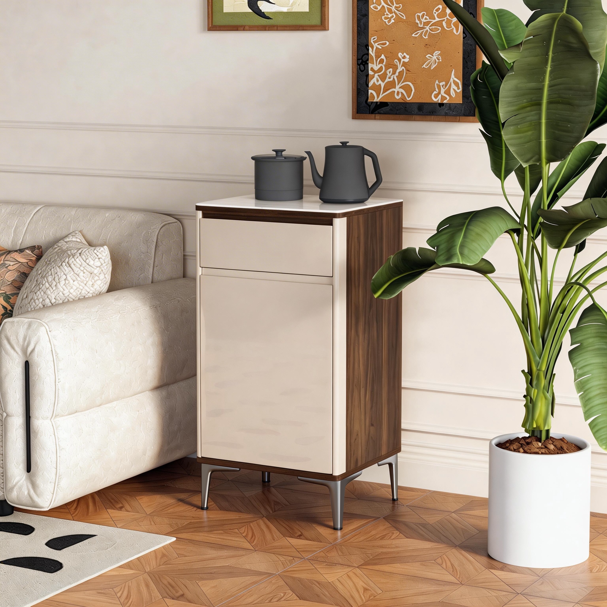 客厅实木茶水柜饮水机柜大容量厨房餐边柜储物柜烧水壶茶吧机柜