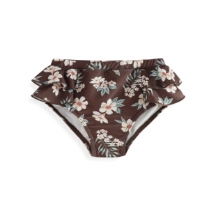 出口日本可爱碎花荷叶边宝宝三角泳裤 儿童百塔可爱双层泳裤