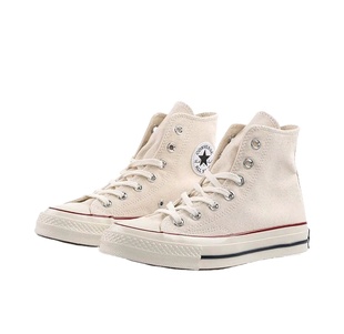 匡威男女款1970S三星标米白色高帮复古休闲帆布鞋162053C福建xy仓