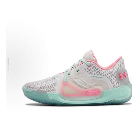 Under Armour Spawn 2耐磨 篮球鞋 男女同款 白粉绿3022626-104