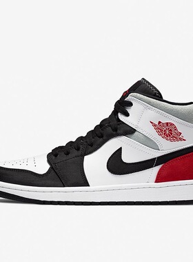 耐克Air Jordan1AJ1白红男子中帮复古篮球鞋852542-100 湖南NG仓