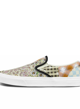 Vans slip-on 拼布腰果花 帆布 透气 低帮 板鞋 男女VN0A5AO8420