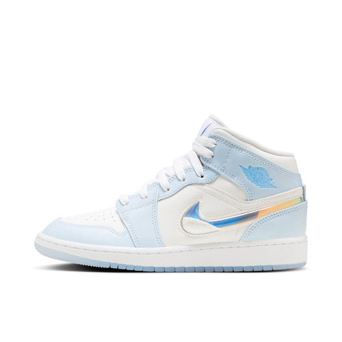 耐克Air Jordan1 AJ1 白蓝色女子复古中帮百搭篮球鞋 FQ9117-400