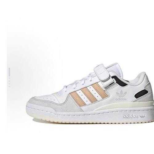 adidas originals FORUM Low 耐磨 低帮 板鞋 女款 白灰GW7107