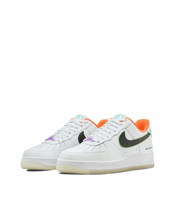 Nike Air Force 1 Low低帮板鞋男款白黑橙DO2333-101湖州kk