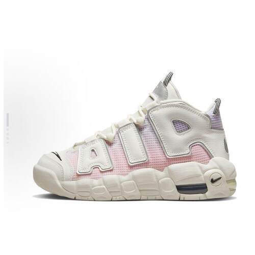 Nike Air More Uptempo 皮革中帮 儿童篮球鞋 粉白渐变DQ0514-100