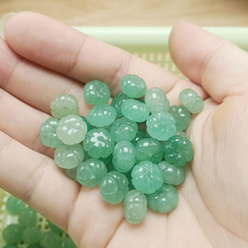 金丝玉南瓜珠散珠批发 小南瓜diy配件发簪配饰东陵玉真品天然整包
