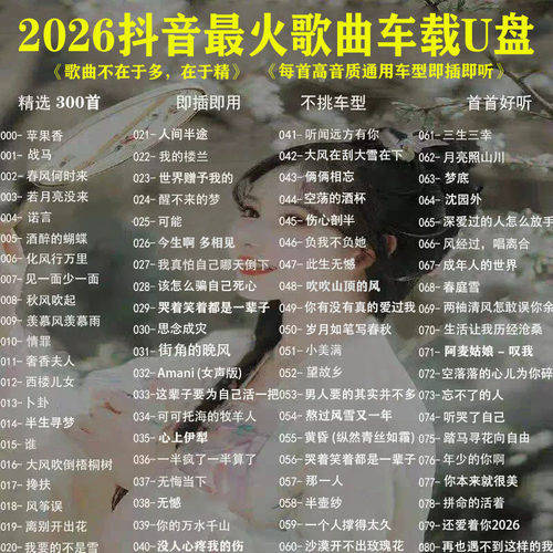 车载U盘新歌曲永久免费更新