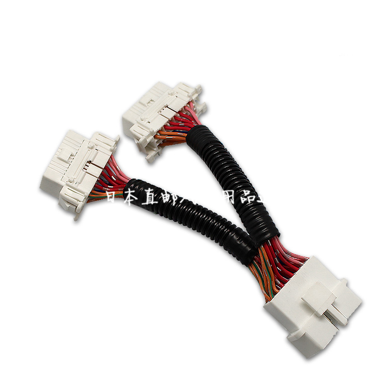 日本OBD2一分二转接线汽车通用OBD扩展线分线器1分2插头连接