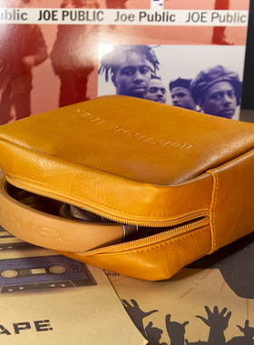 【颜值控】软皮制 减震头戴式耳机收纳包 便携数码整理袋 手感佳