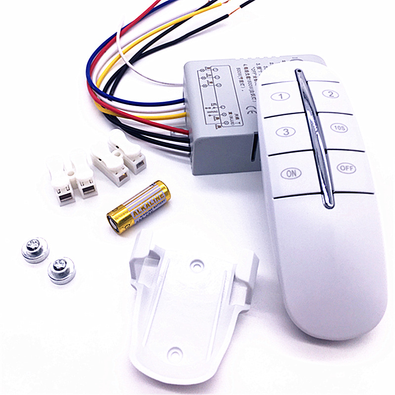 智能分段开关led吸顶灯吊灯220V遥控开关 二三四路数码控制器分路