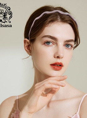 皇家莎莎韩国亚克力糖果色发箍波浪压发头箍简约碎发发卡女式洗脸
