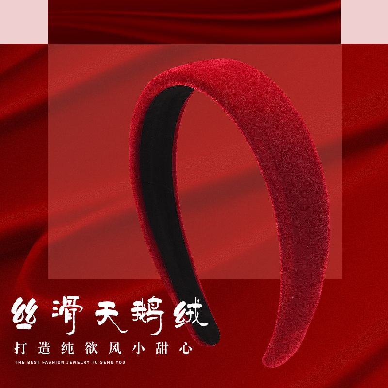 皇家莎莎新年中国红色布发卡