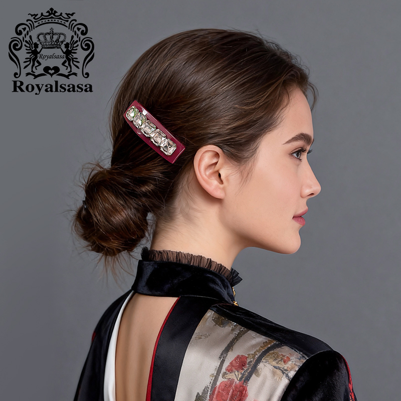 皇家莎莎精致闪亮倒插梳前额刘海碎发发梳气质百搭无痕发卡发饰女