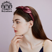 皇家莎莎法式 轻奢红色蝴蝶结发箍女复古高颅顶显脸小兔耳朵头饰