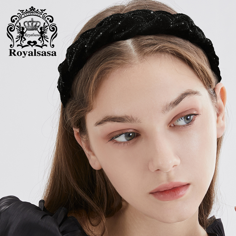 皇家莎莎丝绒麻花辫子发箍高颅顶显发量宽边新款秋冬发卡发饰头饰