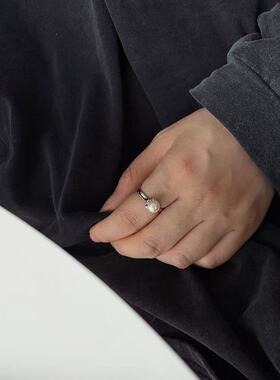 中古珍珠银戒14#