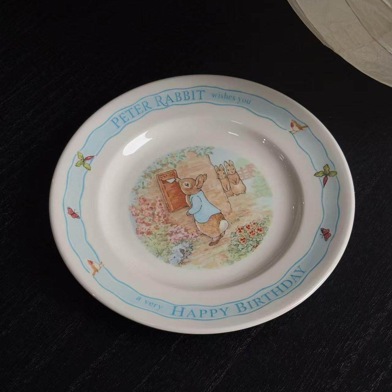二手商品不退不换韦奇伍德WEDG WOOD彼得兔生日快乐餐盘