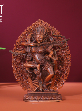 紫铜藏式作明佛母摆件