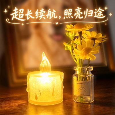 宠物祭祀长明灯仿真电子蜡烛猫咪狗狗供奉油酥灯头七祭祀殡葬用品