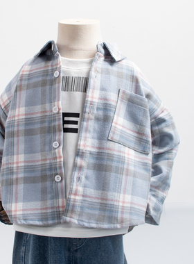 经久不衰的格子！男童长袖衬衫春装纯棉衬衣宝宝春秋小童女童上衣