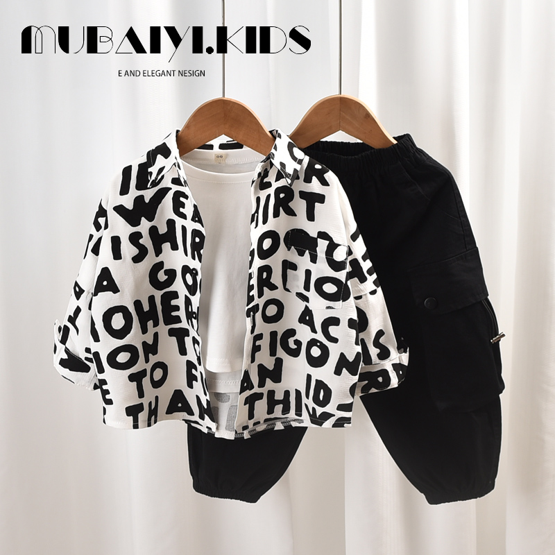 男童酷帅出街长袖衬衫春装