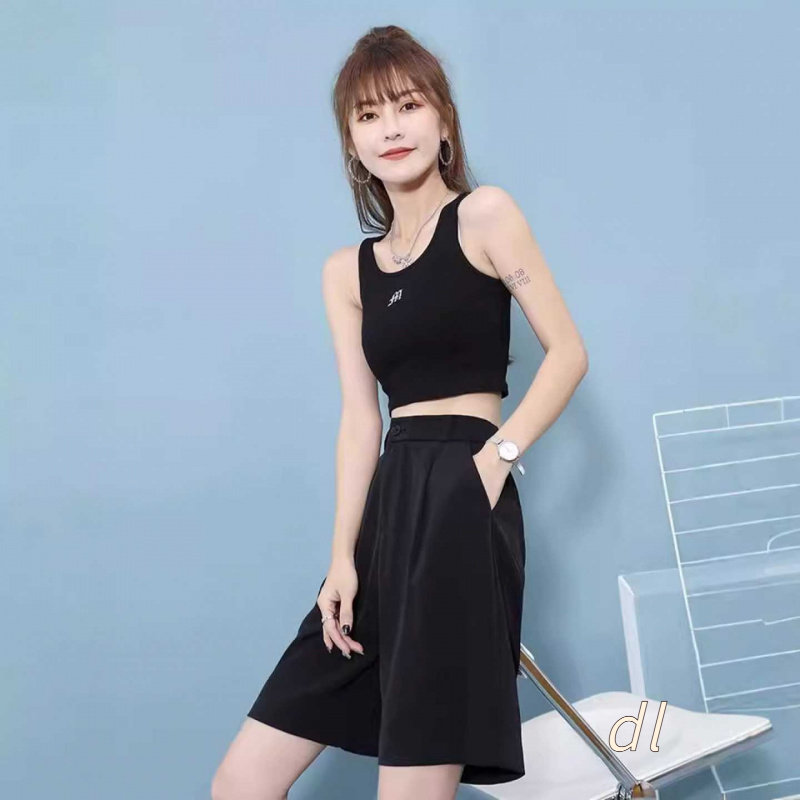黑色垂感冰丝西装短裤女生夏季新