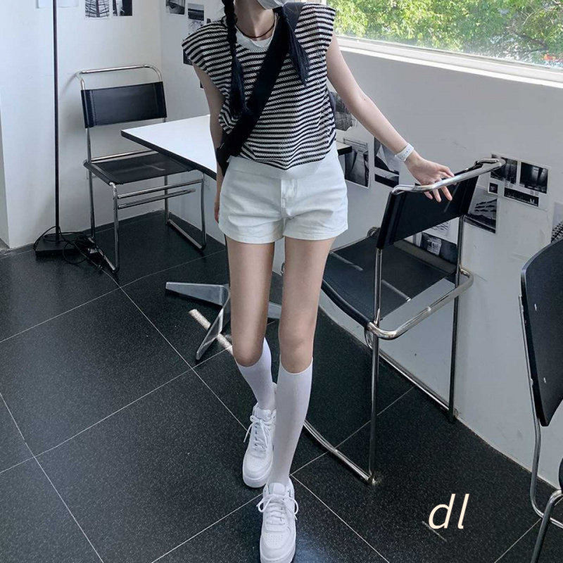 美式辣妹牛仔短裤女夏高腰紧身弹