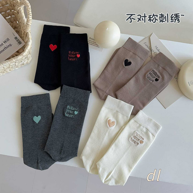 Tom's袜子女冬季纯棉中筒袜AB款