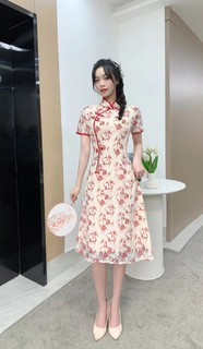 旗袍敬酒服新娘结婚红色订婚连衣裙女回门便装礼服小个子平时可穿