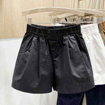 休闲百搭高腰薄款短裤阔腿裤