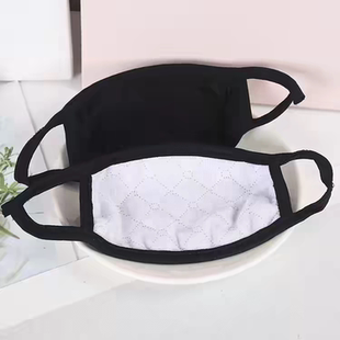 黑色纯棉口罩冬季 男女情侣口罩防尘透气加厚保暖防雾霾口罩可水洗