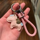 马上有钱钥匙扣挂饰创意个性 皮革挂件精致男女情侣包包汽车钥匙链