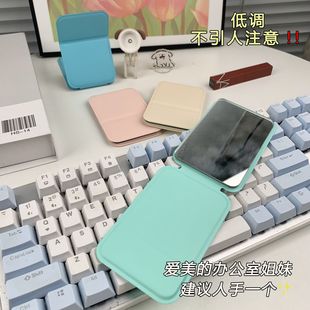 纯色小镜子便携化妆镜可折叠手持化妆镜学生宿舍折叠镜迷你随身镜
