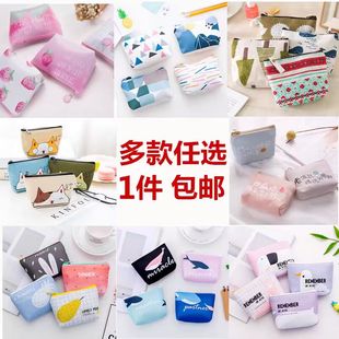 简约硬币零钱包零钱袋女学生帆布可爱钥匙包迷你手拿包小钱包 韩版