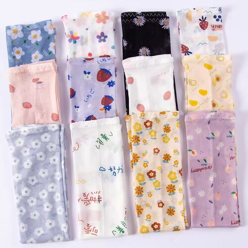 夏季防晒袖套女蕾丝防紫外线手套骑行袖透气网纱护臂袖百搭叠穿