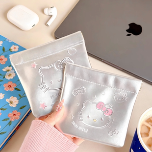 可爱KT凯迪猫弹片化妆包PU皮防水手拿便携随身外出旅行收纳包