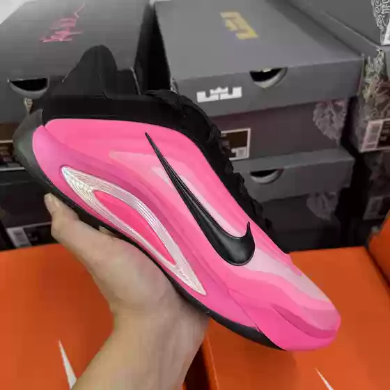 Authentic Nike Aone Black and Pink Unisex Shock-Absorbing Breathable Low-Top Basketball Shoes Fz8606-001
