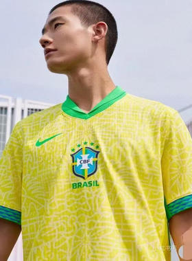 NIKE/耐克美洲杯巴西主场球迷版足球服运动V领短袖球衣FJ4284-706