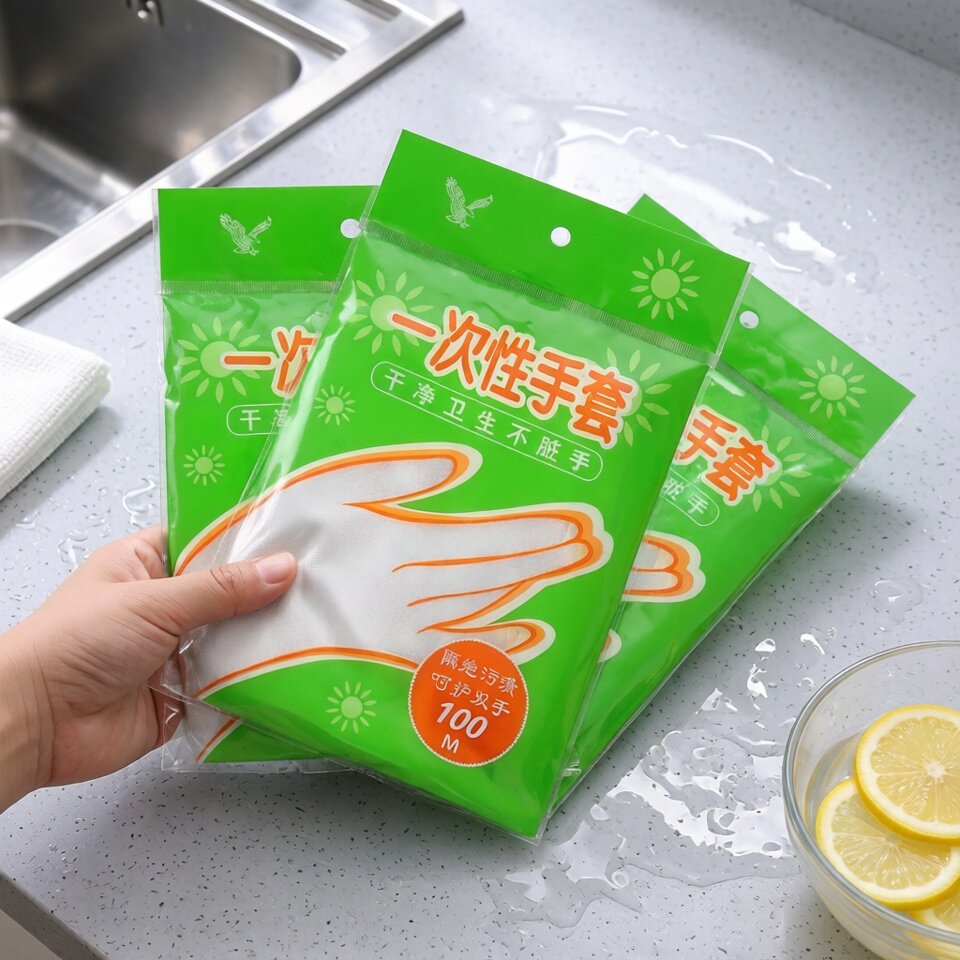 一次性手套塑料透明加厚耐用餐饮美发家务食品厨房家用卫生手套