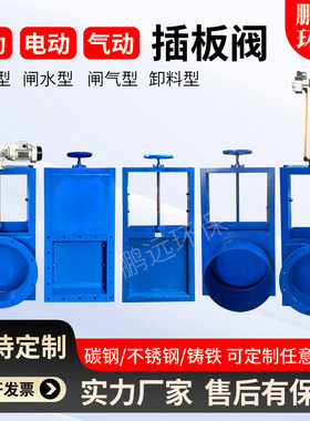 方口圆口雨污水管道插板阀闸板阀门排水池口闸门手动电动闸水阀
