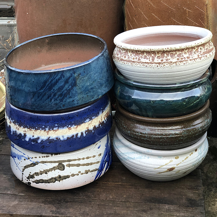 宜兴粗陶大口罐陶罐组合植物绿萝